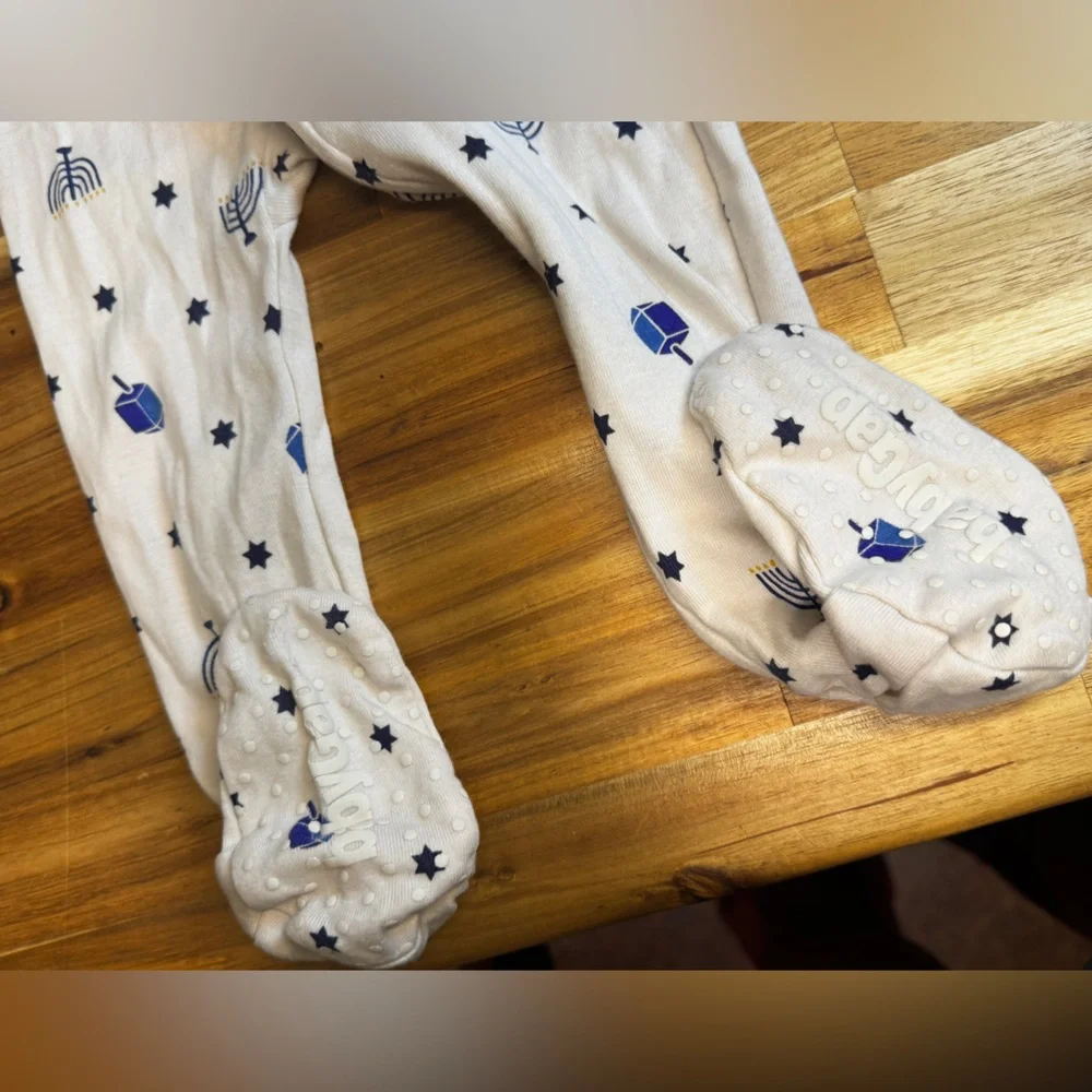 GAP Menorah Dreidel Footed Sleeper 18-24mo Organic Cotton Zipper‎ Hanukkah PJs